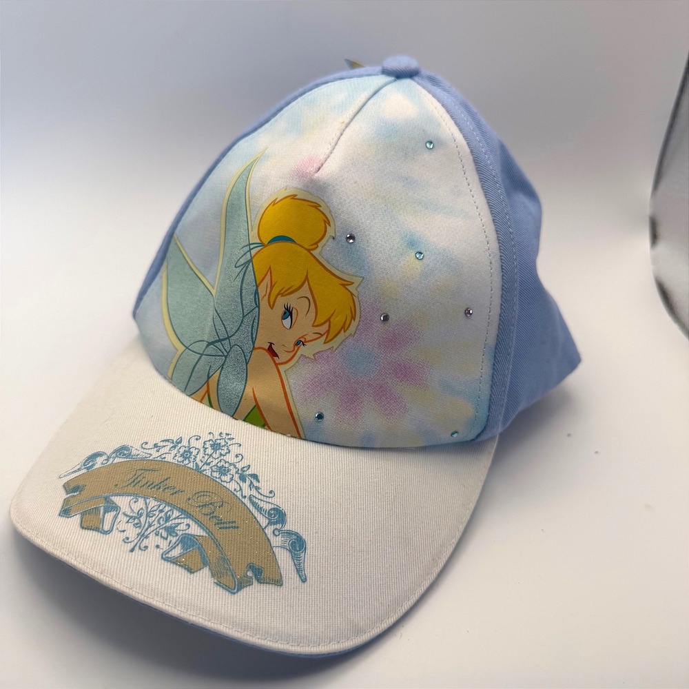 NWT Disney Tinker Bell Baseball Hat Sparkle Bling Y2K Hat Girls/Women's Cotton